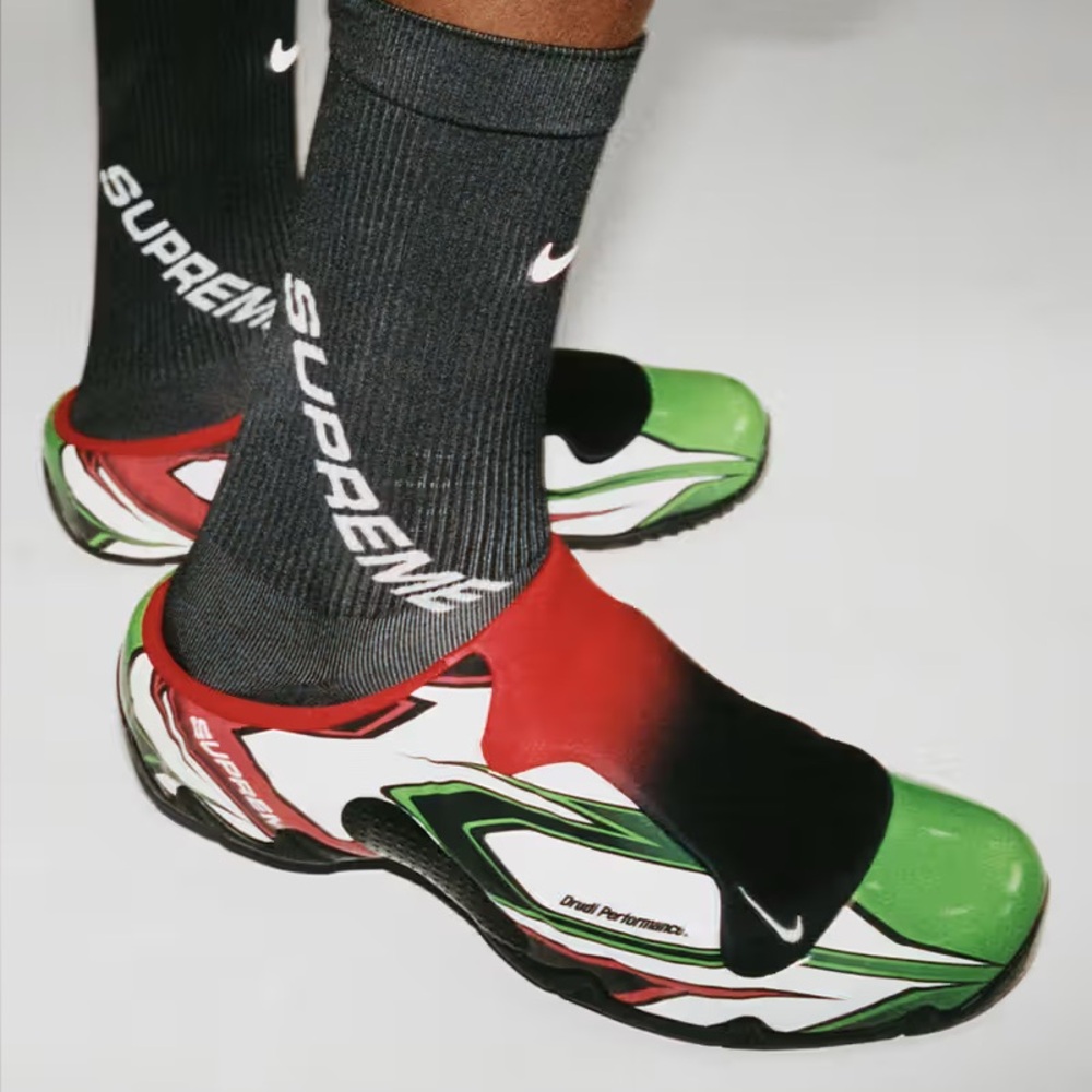Nike Red and Green Slip-On Shoes